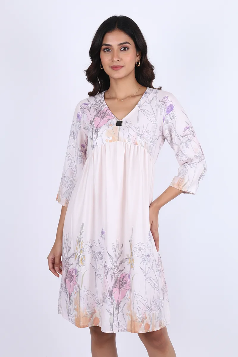 Rayon Floral Printed Tunic Top for Women CLW00293LIGORGL