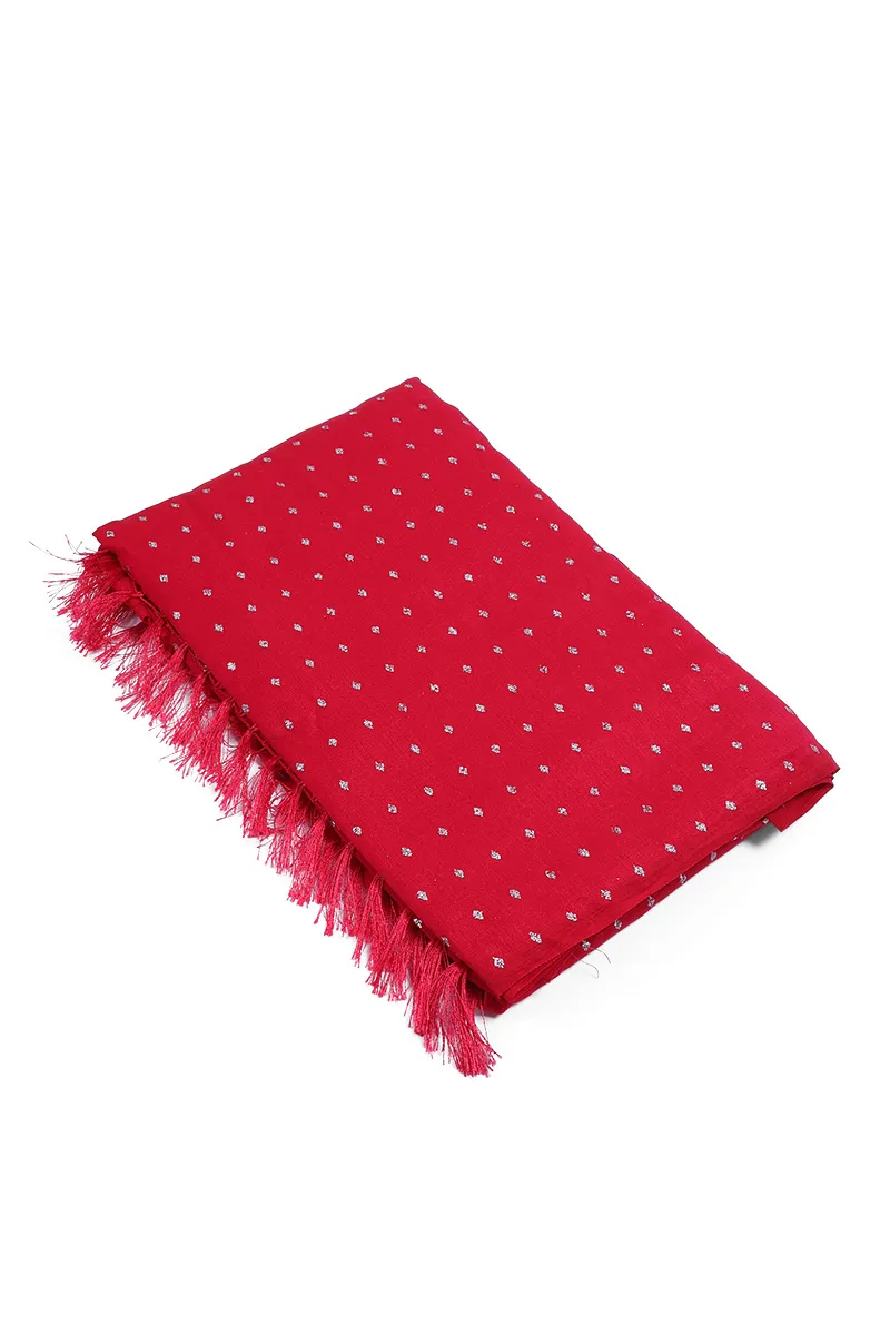 Synthetic Sequined Embellished Saree for Women CLW00357REDFRESIZ