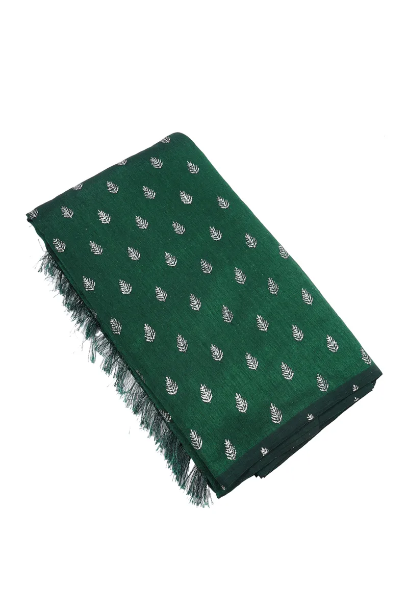 Synthetic Sequined Embellished Saree Women CLW00358GREFRESIZ