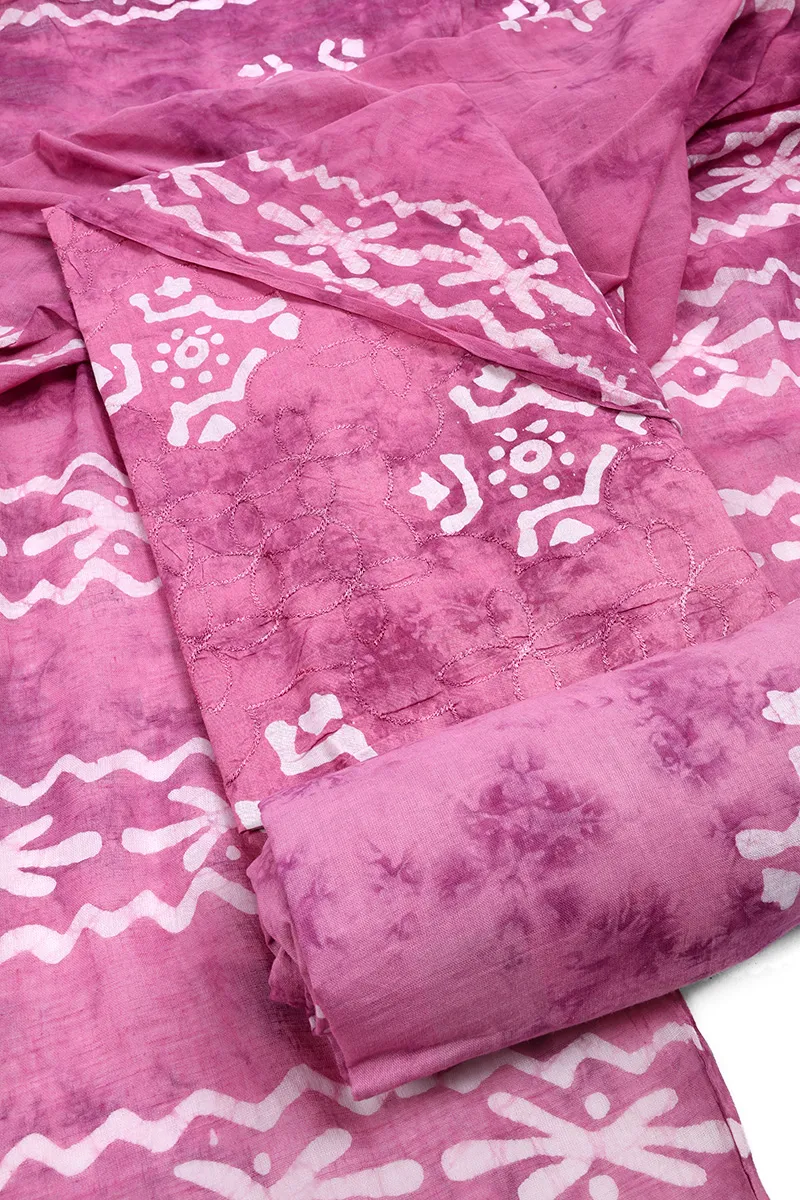 Cotton Tie & Dye Printed Unstitched Dress Material for Women 