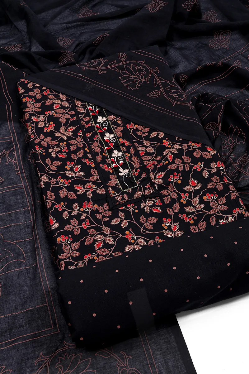 Cotton Botanical Printed Unstitched Dress Material for Women 