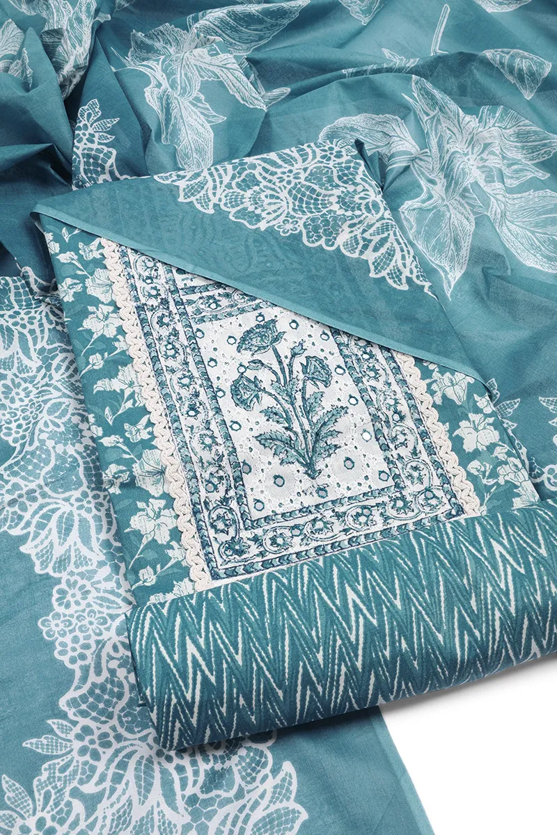 Cotton Floral Printed Unstitched Dress Material for Women