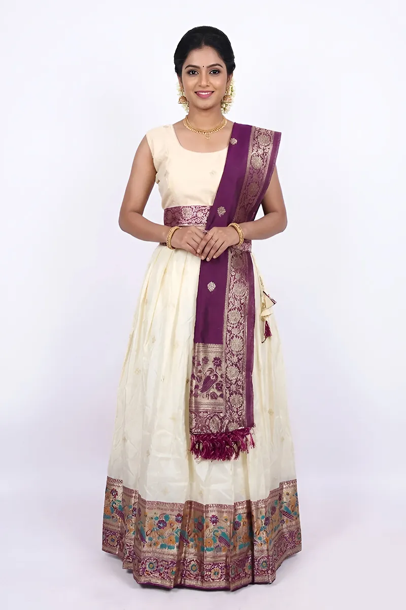 Art Silk Festive Lehenga Set with Sleeve Fabric for Women - CLW00375MAGL