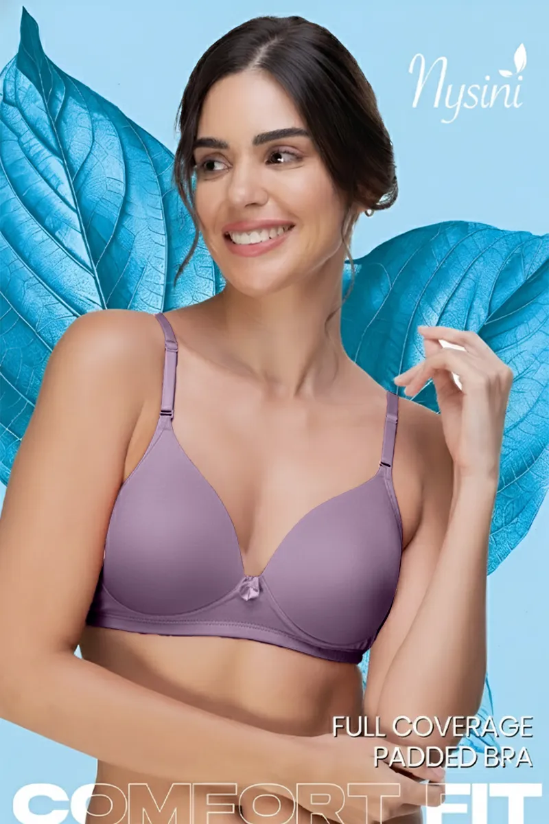Nysini Cotton Solid Full Coverage Padded Bra for WomenCLW00382RUS32C