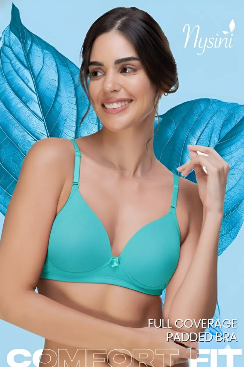 Nysini Cotton Solid Full Coverage Padded Bra for WomenCLW00382TEA30B