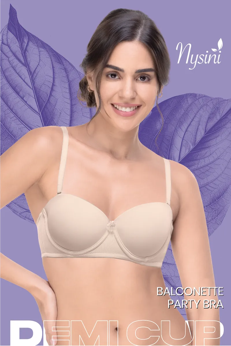 Nysini Cotton Balconette Demi Coverage Padded Bra for Women CLW00383MOC38C