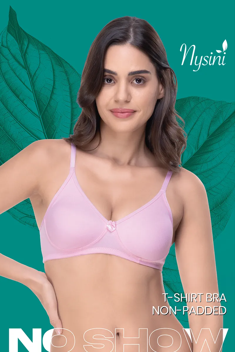 Nysini Cotton Solid Non- Padded T-Shirt Bra for WomenCLW00384BLU36B