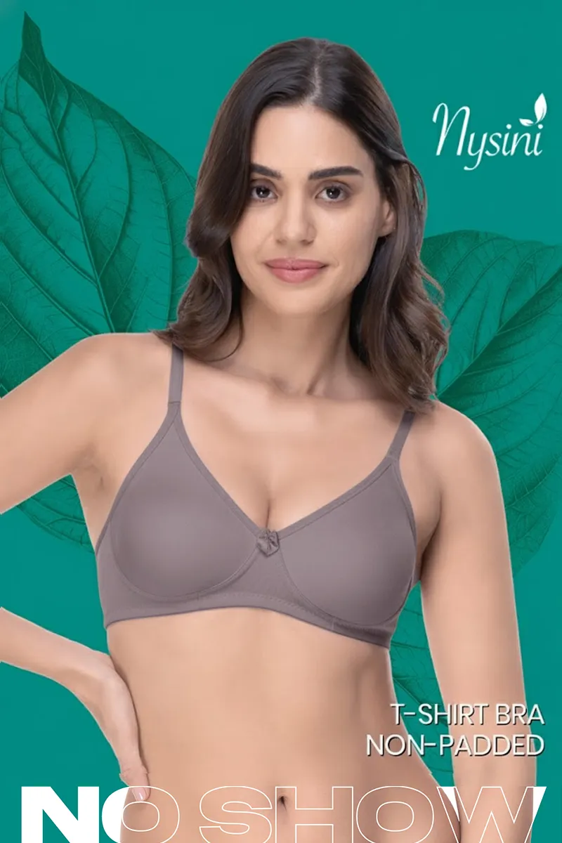 Nysini Cotton Solid Non- Padded T-Shirt Bra for WomenCLW00384LIGASH30B