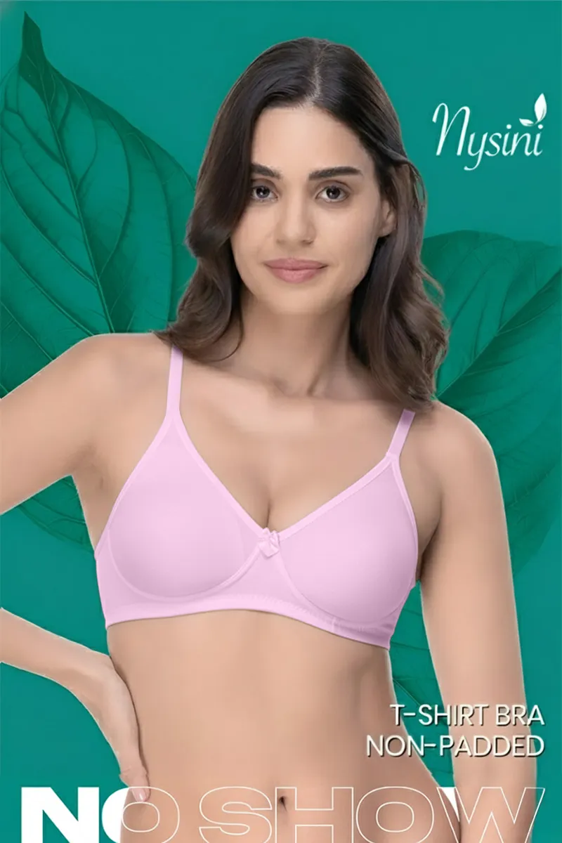 Nysini Cotton Solid Non- Padded T-Shirt Bra for WomenCLW00384LIGPIN34C