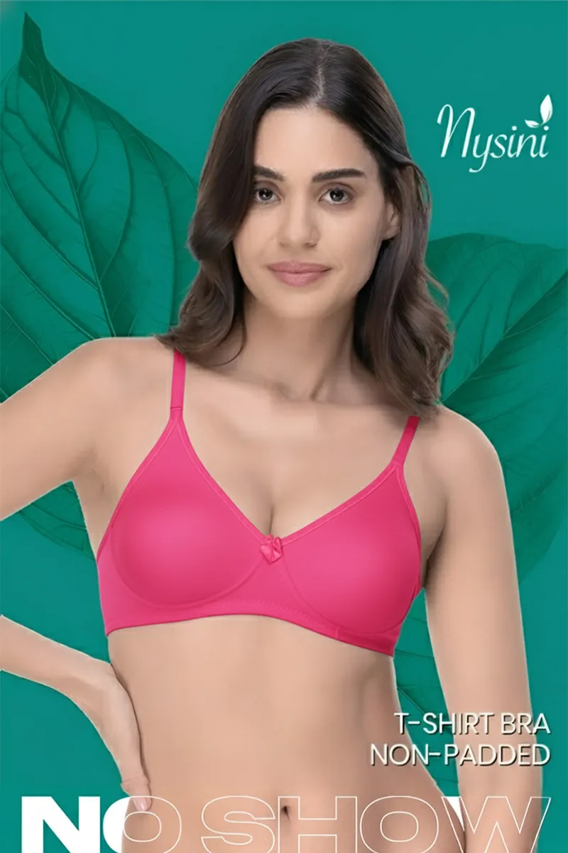 Nysini Cotton Solid Non- Padded T-Shirt Bra for Women CLW00384MAG30B