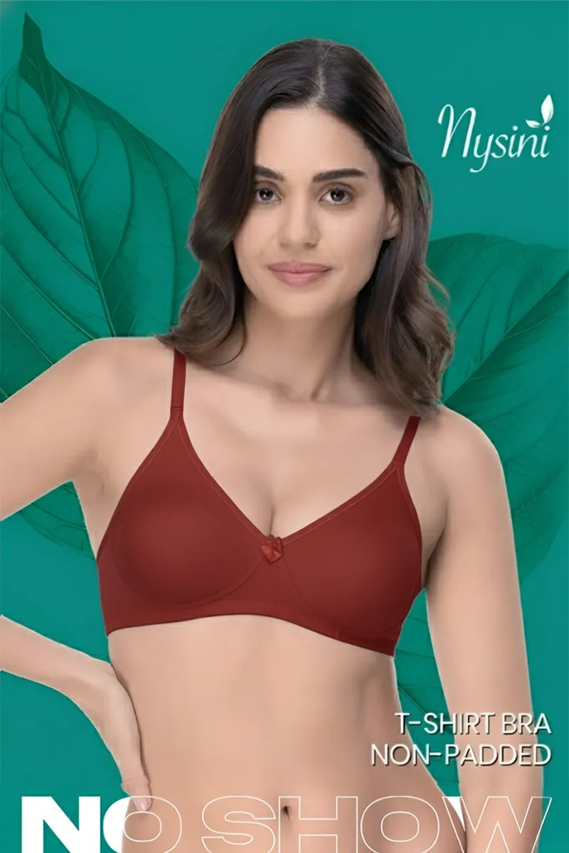 Nysini Cotton Solid Non- Padded T-Shirt Bra for WomenCLW00384MAR40D