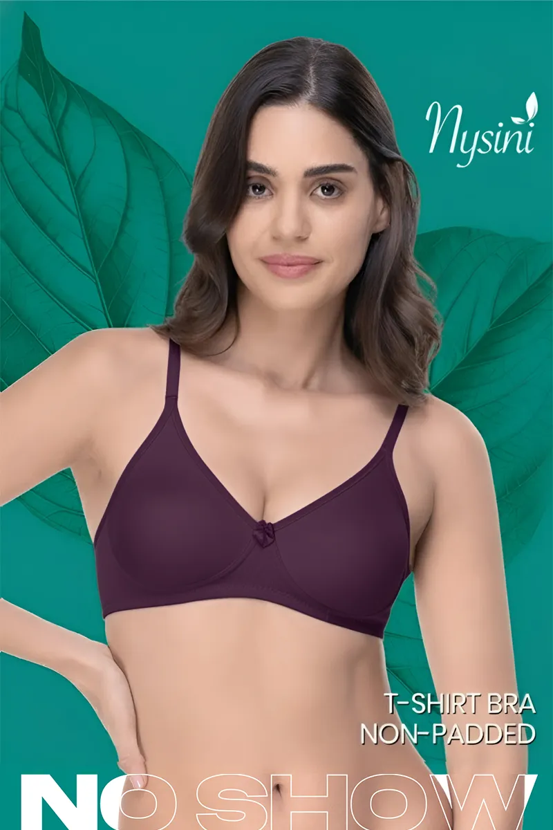 Nysini Cotton Solid Non- Padded T-Shirt Bra for WomenCLW00384WIN44D