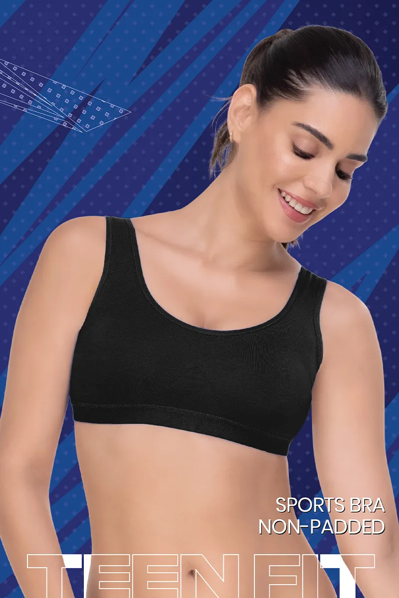 Nysini Cotton Solid Non- Padded Sports Bra for Women CLW00385BLAM