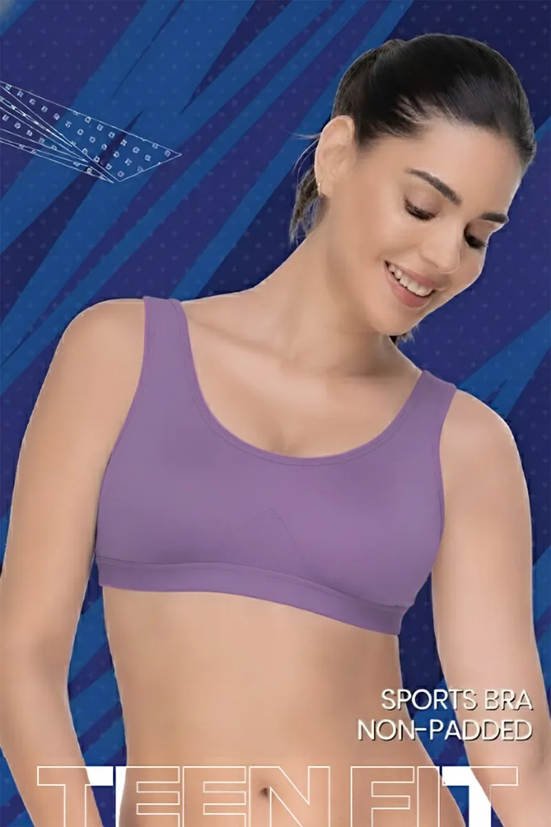 Nysini Cotton Solid Non- Padded Sports Bra for Women 