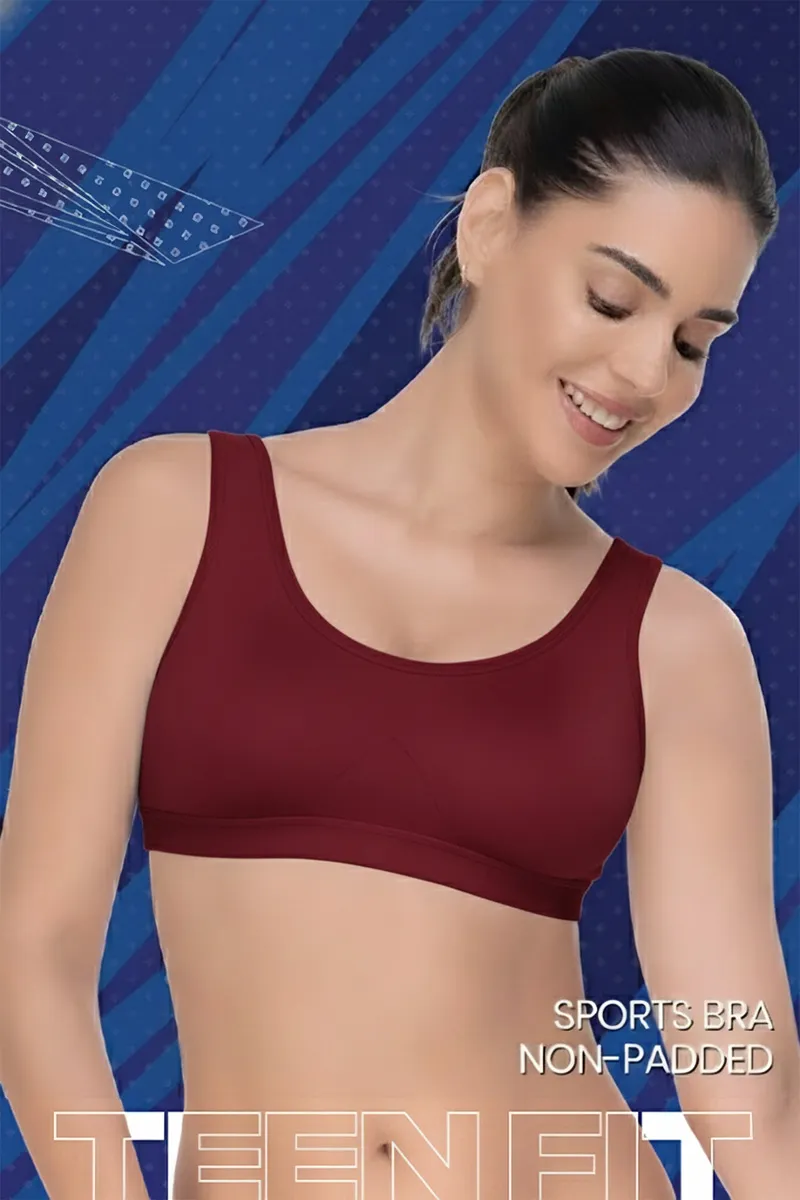 Nysini Cotton Solid Non- Padded Sports Bra for Women CLW00385WINL