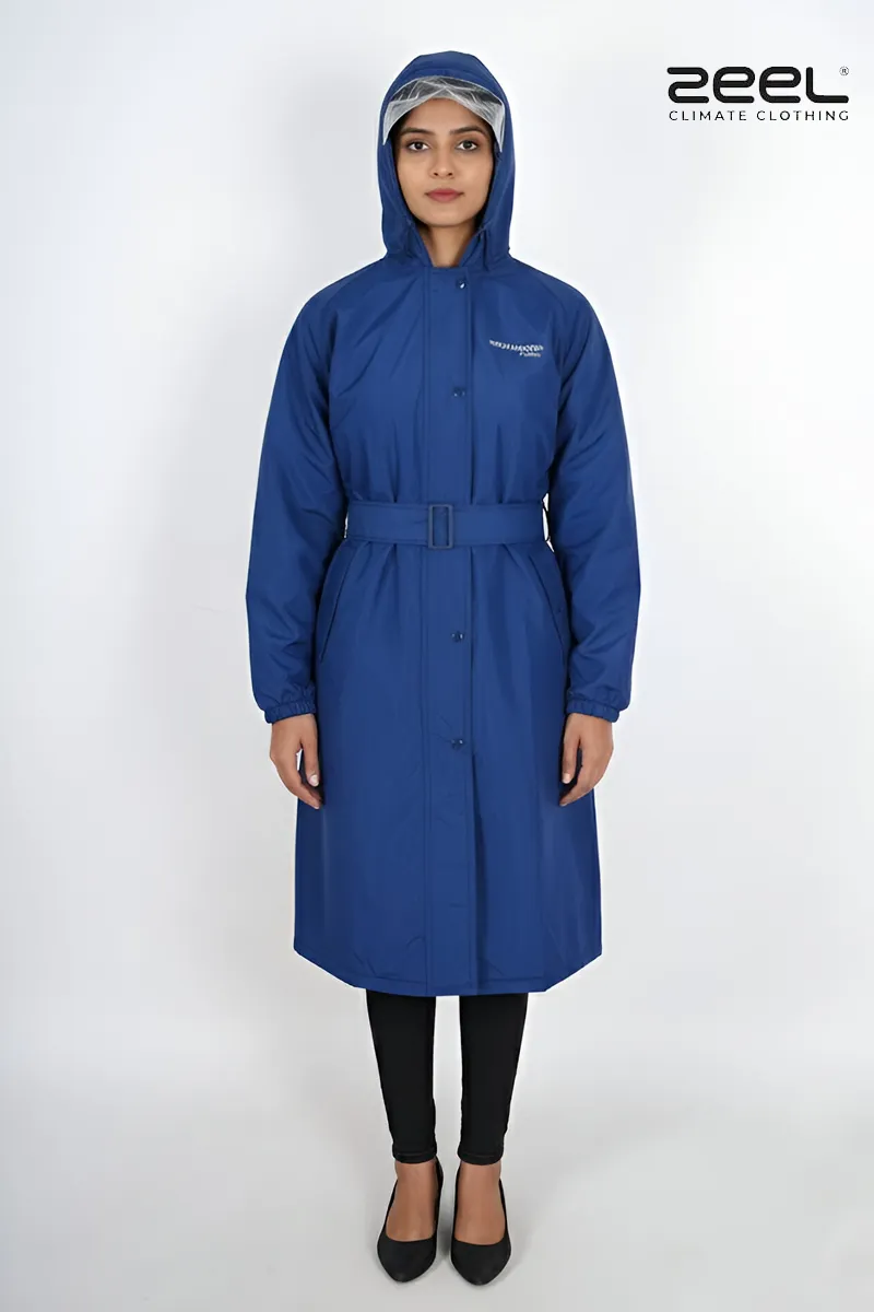 PVC Waterproof Reversible Rain Jacket for Women CLW00387BLUXL