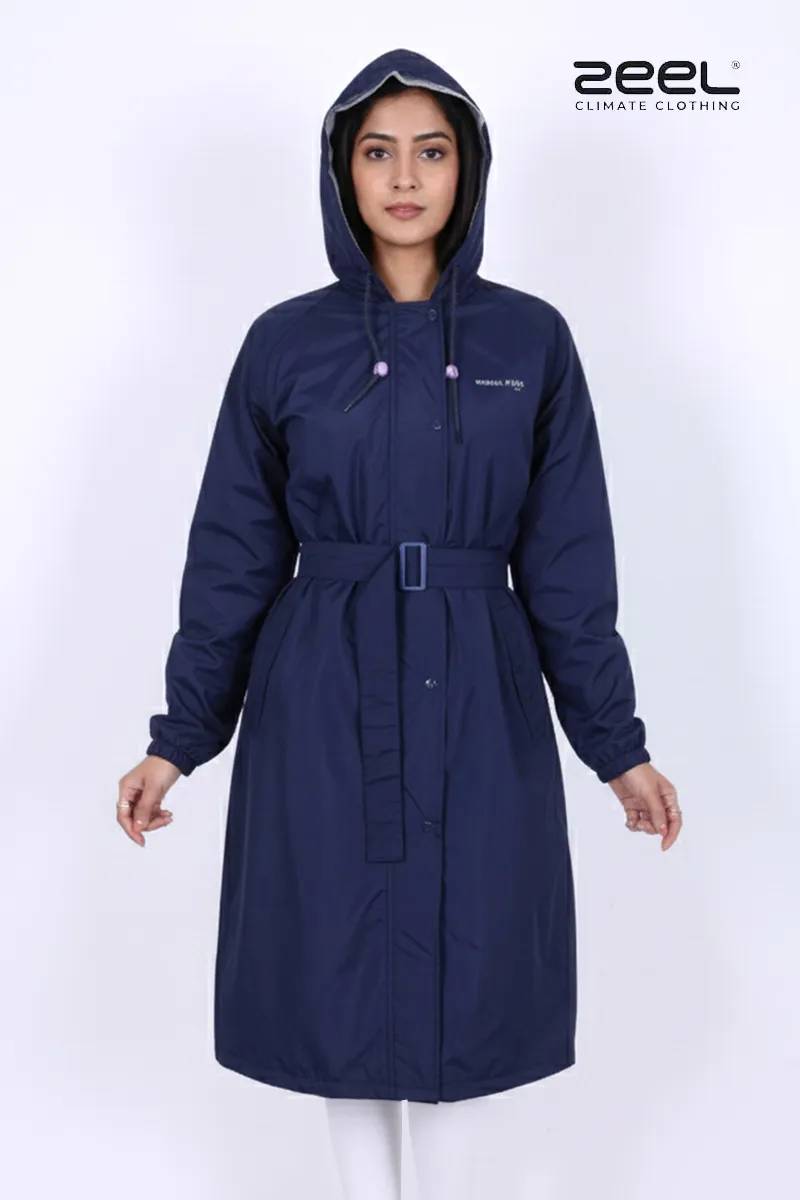 PVC Waterproof Reversible Rain Jacket for Women CLW00387DARBLUXL