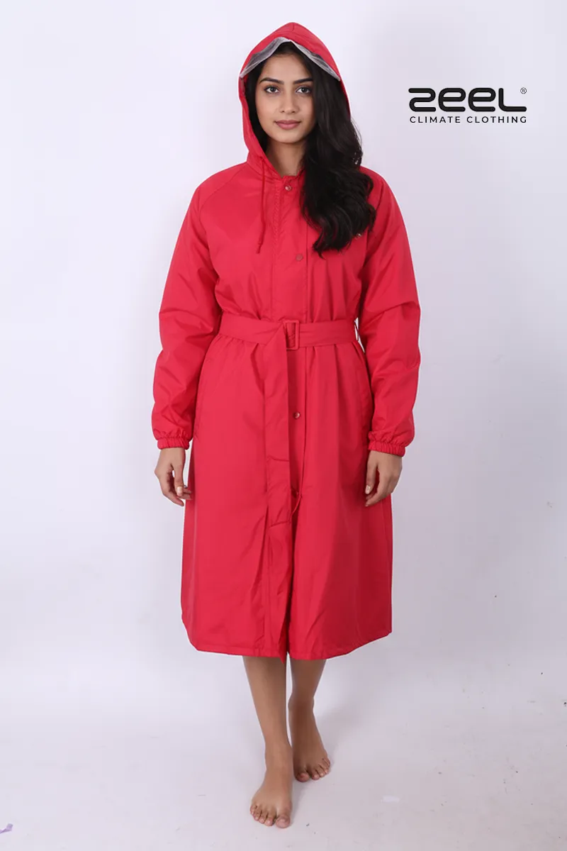 PVC Waterproof Reversible Raincoat for Women CLW00387PINL