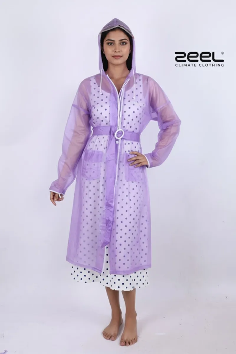PVC Waterproof Transparent Solid Raincoat for Women