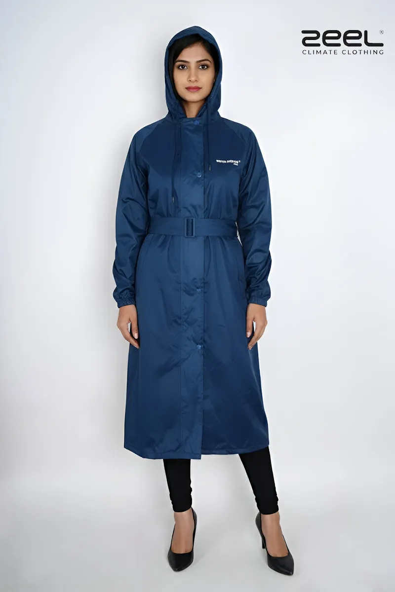 PVC Waterproof Solid Rain Jacket for Women CLW00390BLU46