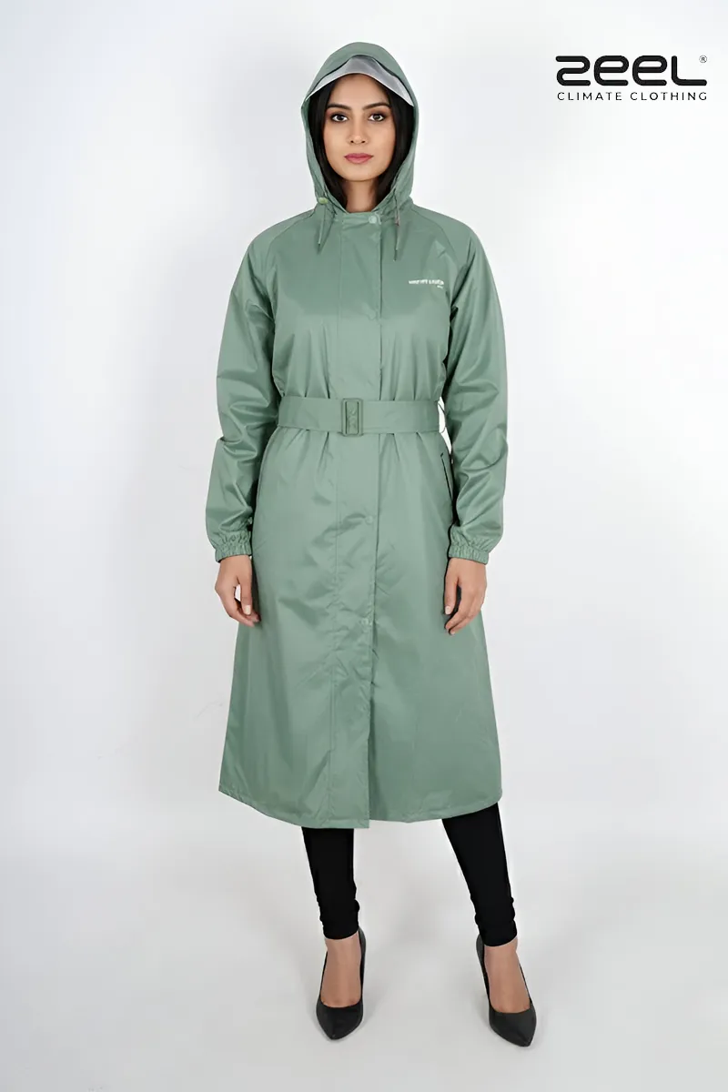 PVC Waterproof Solid Rain Jacket for Women CLW00390GRE50