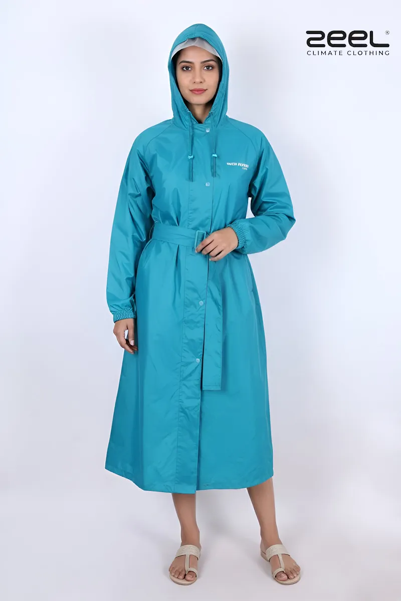 PVC Waterproof Solid Rain Jacket for Women