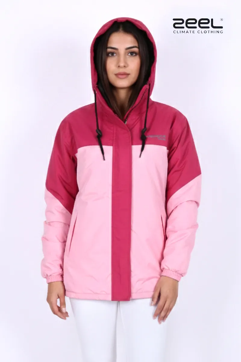 Poly PVC Waterproof Solid Rain Jacket for Women