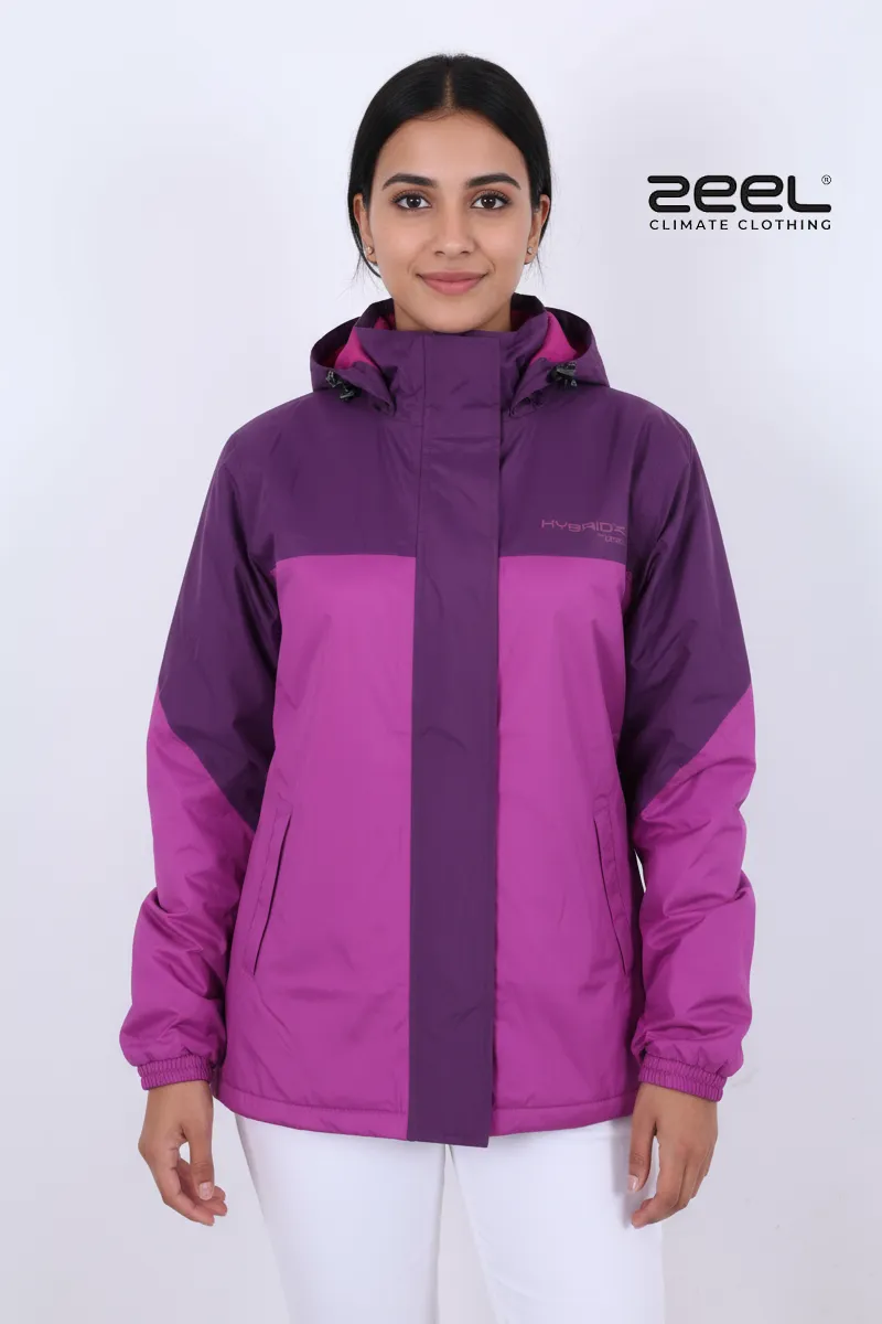 Poly PVC Waterproof Solid Raincoat for Women CLW00392VIOXL