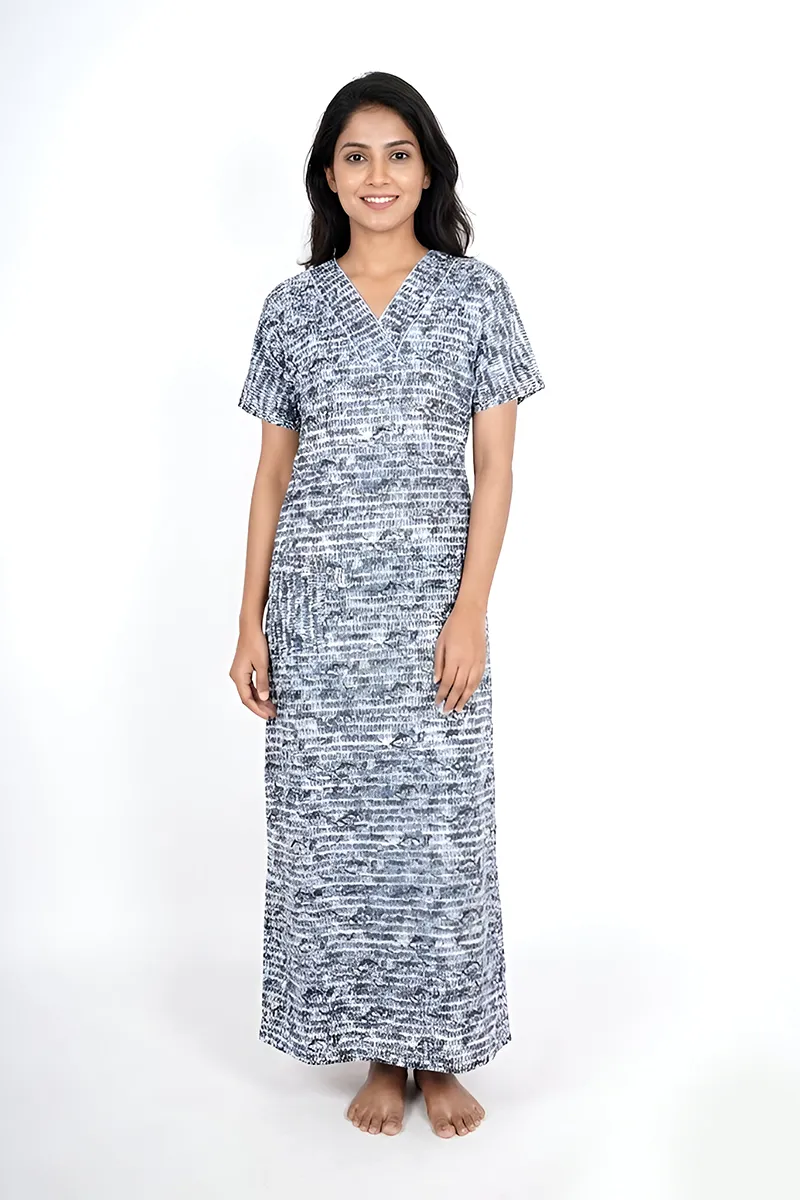 Cotton Abstract Printed Nighty for Women CLW00405GRE2XXL
