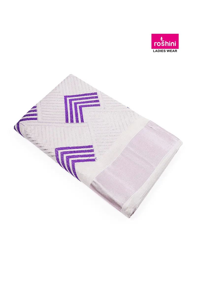 Rose Tissue Embroidered Saree for Women CLW00409PURFRESIZ