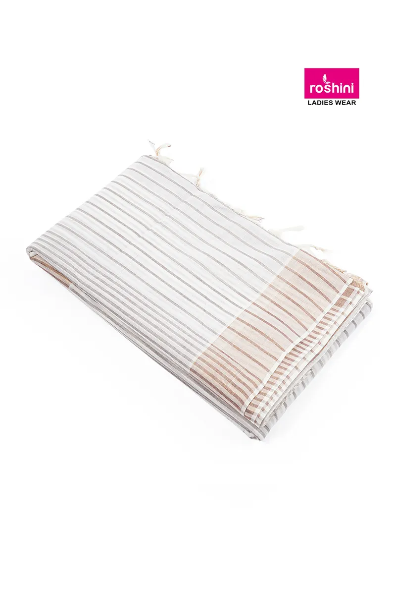 Tissue Woven Striped Saree for WomenCLW00417LIGBROFRESIZ