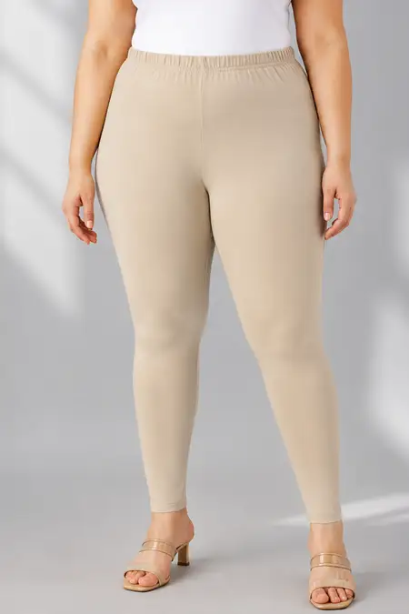 Cotton Lycra Stretchable Ankle Length Leggings for Women - Plus Size