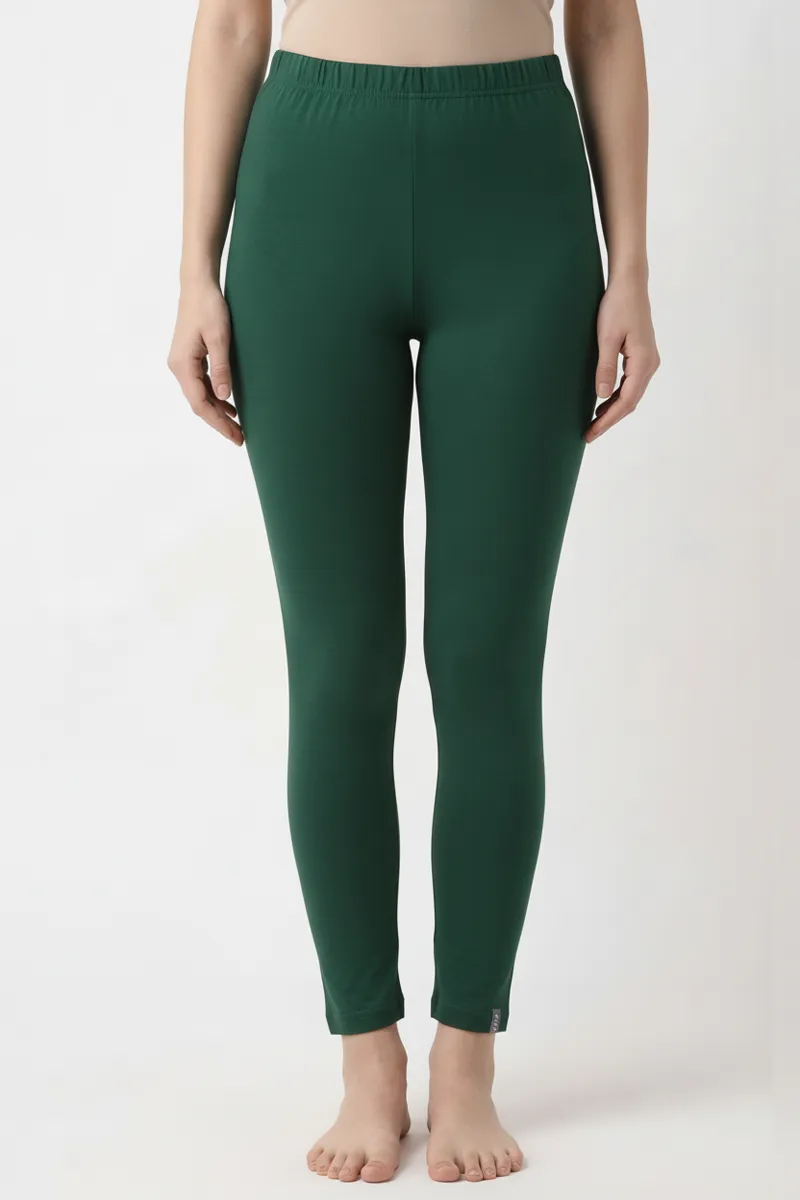 Cotton Lycra Stretchable Ankle Length Leggings for Women CLW00451DARGRE3XL