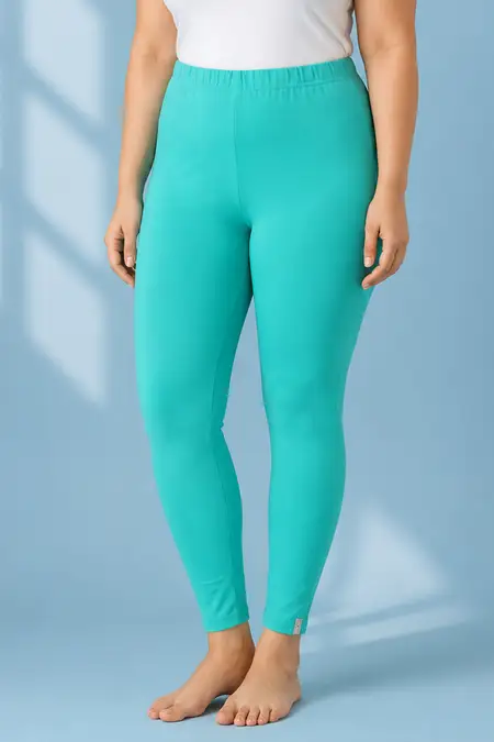 Cotton Lycra Stretchable Ankle Length Leggings for Women - Plus Size