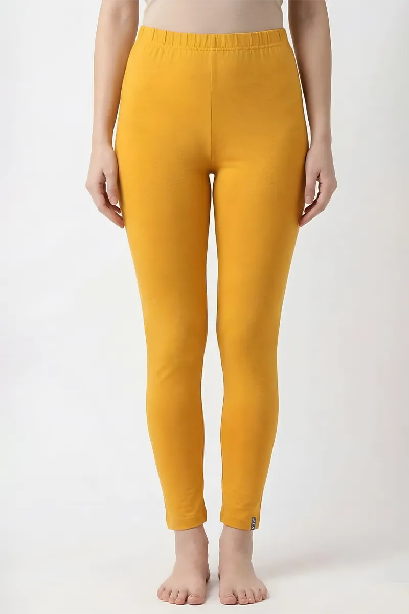 Cotton Lycra Stretchable Ankle Length Leggings for Women CLW00451MUSL