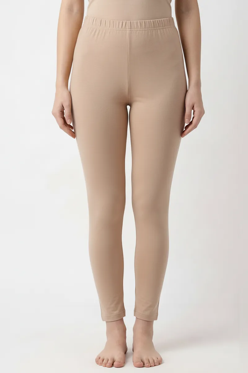 Cotton Lycra Stretchable Ankle Length Leggings for Women CLW00451SANL