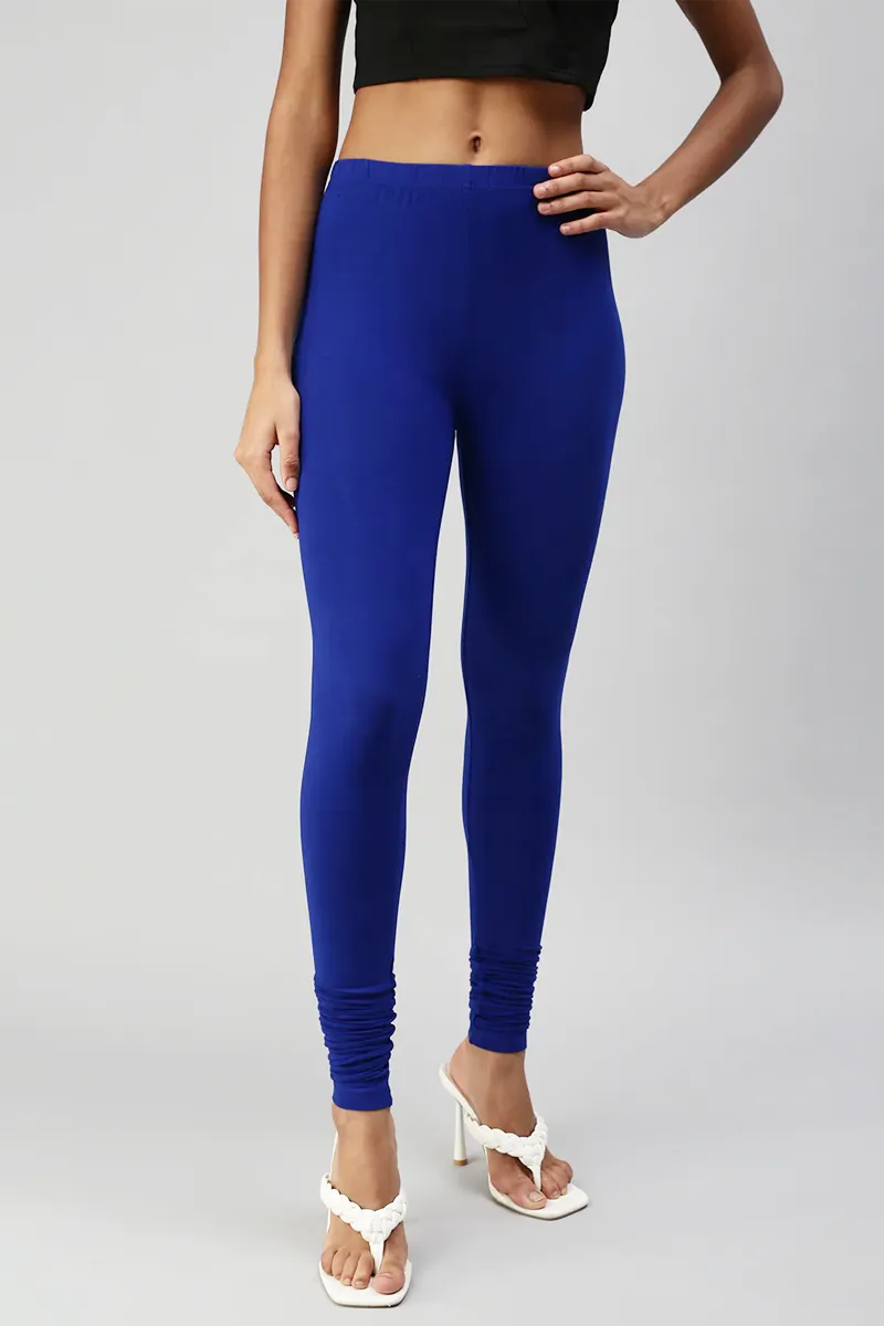 Cotton Lycra Stretchable Churidar Leggings for Women CLW00452BLUS