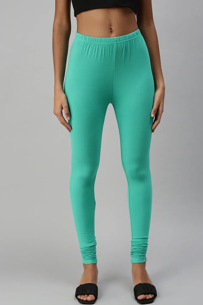 Cotton Lycra Stretchable Churidar Leggings for Women CLW00452GRES
