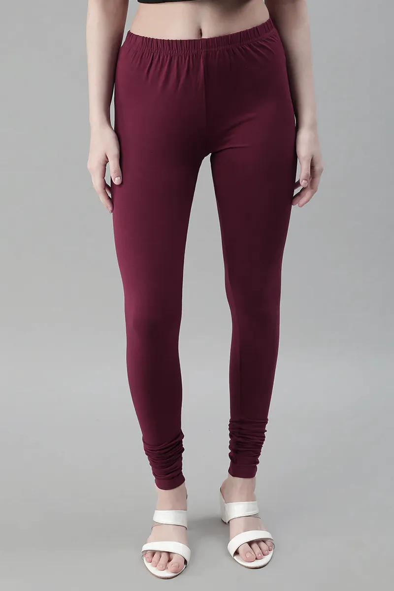 Cotton Lycra Stretchable Churidar Leggings for Women CLW00452MARS