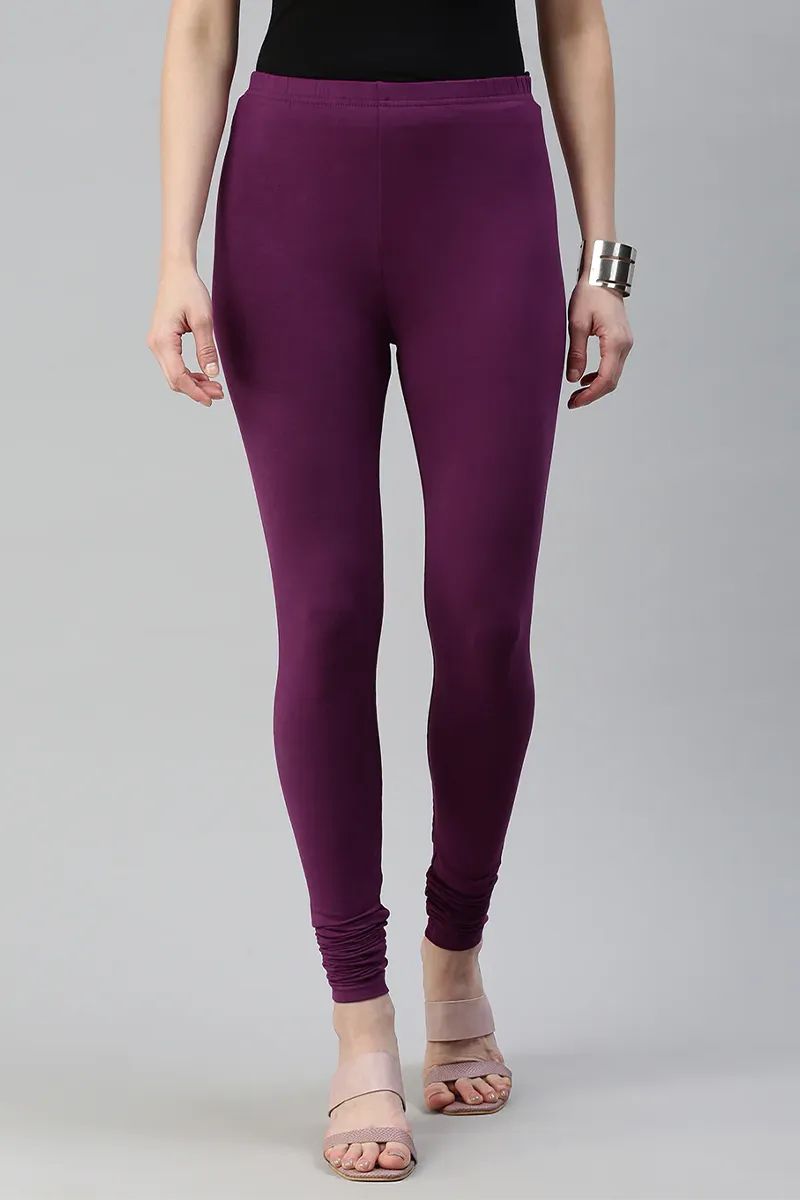 Cotton Lycra Stretchable Churidar Leggings for Women CLW00452WINL