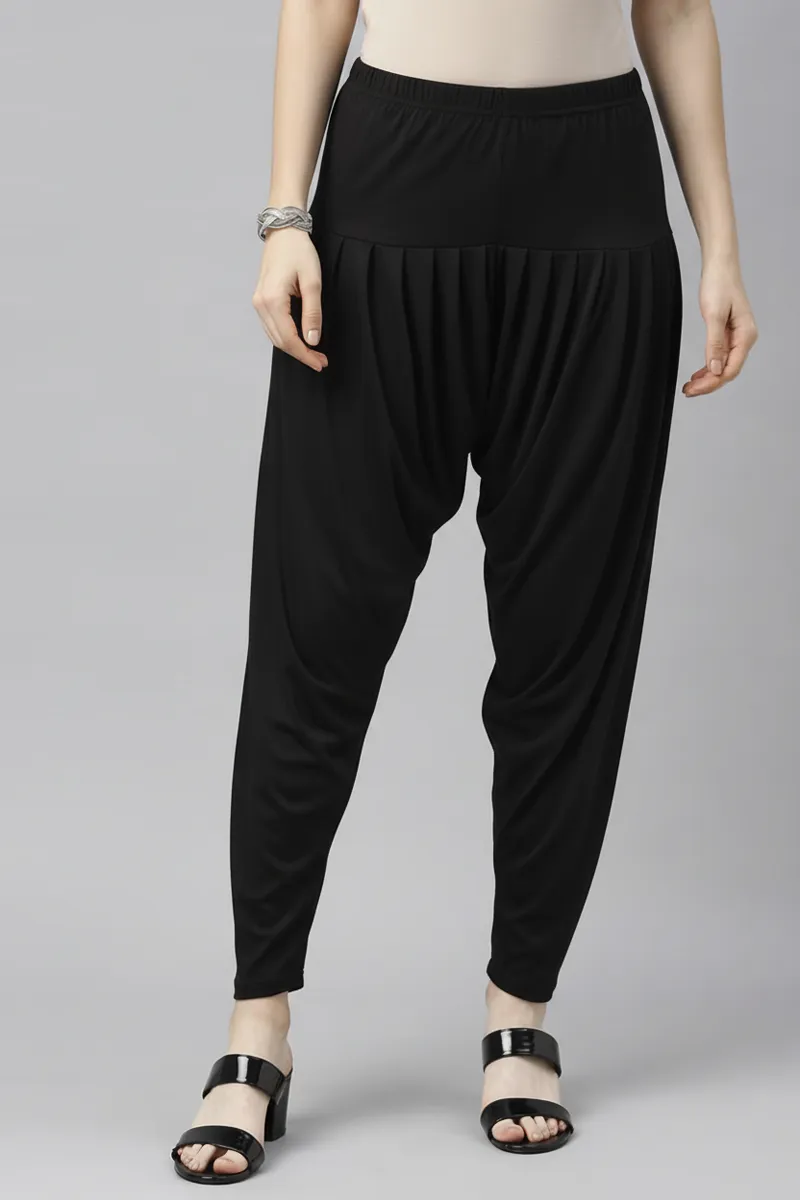 Cotton Blend Solid Patiala Pant for Women CLW00453BLAM