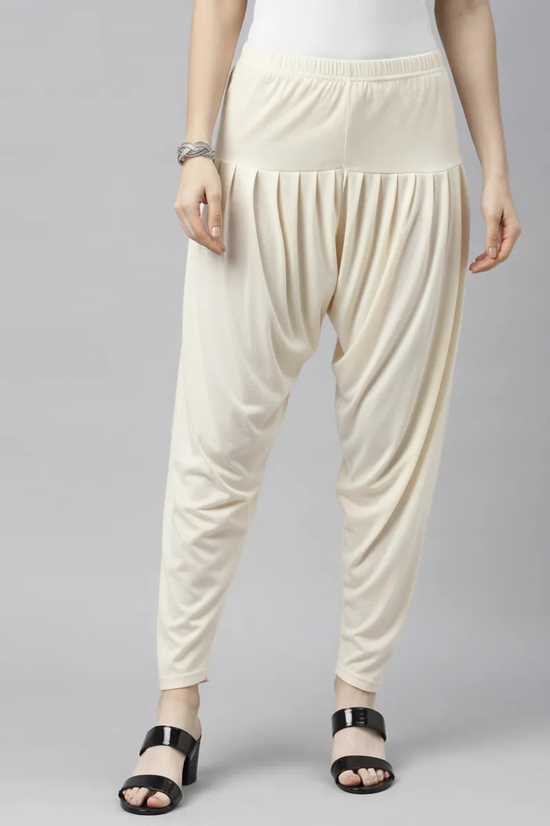 Cotton Blend Solid Patiala Pant for Women CLW00453CRES