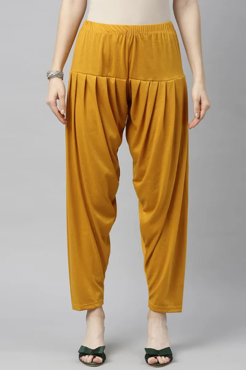 Cotton Blend Solid Patiala Pant for Women CLW00453MUS3XL