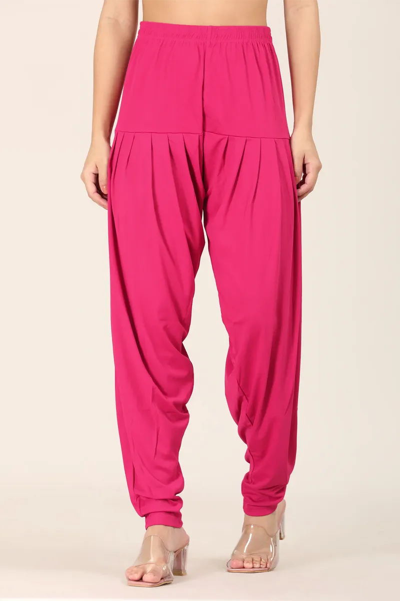 Cotton Blend Solid Patiala Pant for Women