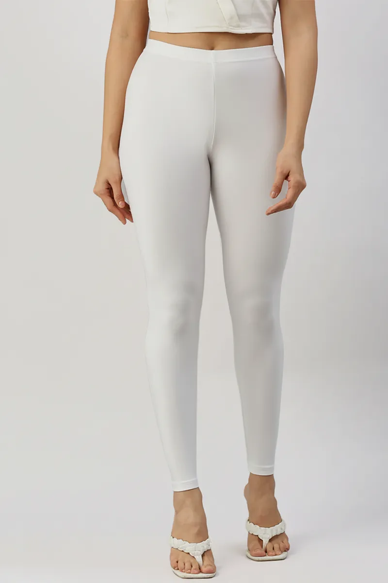 Nylon Ankle Length Shimmer Leggings for Women