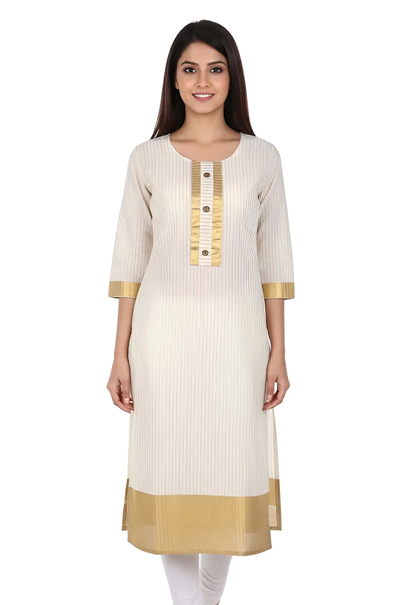 Rayon Woven Striped  Kurti for Women