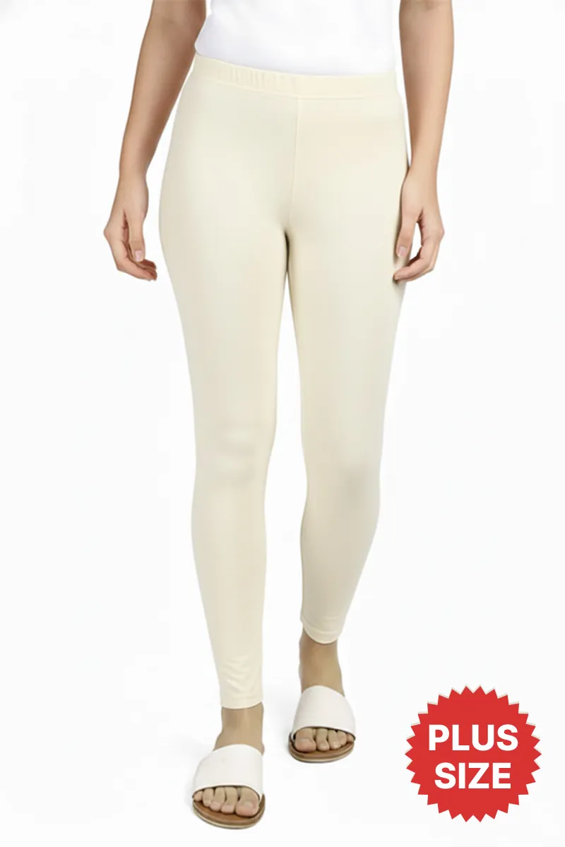 Cotton Stretchable Ankle Length Plus Size Leggings for Women - Plus Size