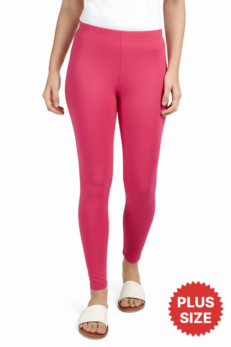 Cotton Stretchable Ankle Length Leggings for Women CLW00521PIN3XL