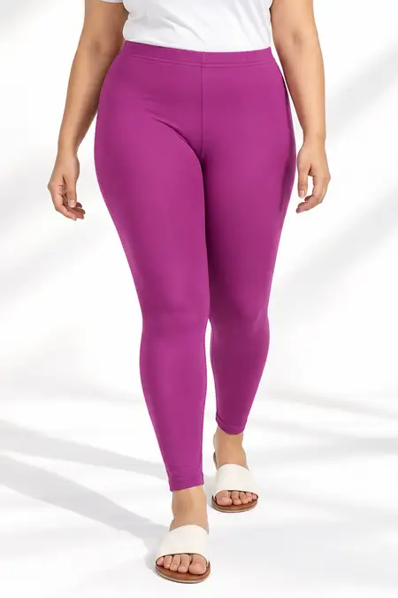 Cotton Stretchable Ankle Length Plus Size Leggings for Women - Plus Size