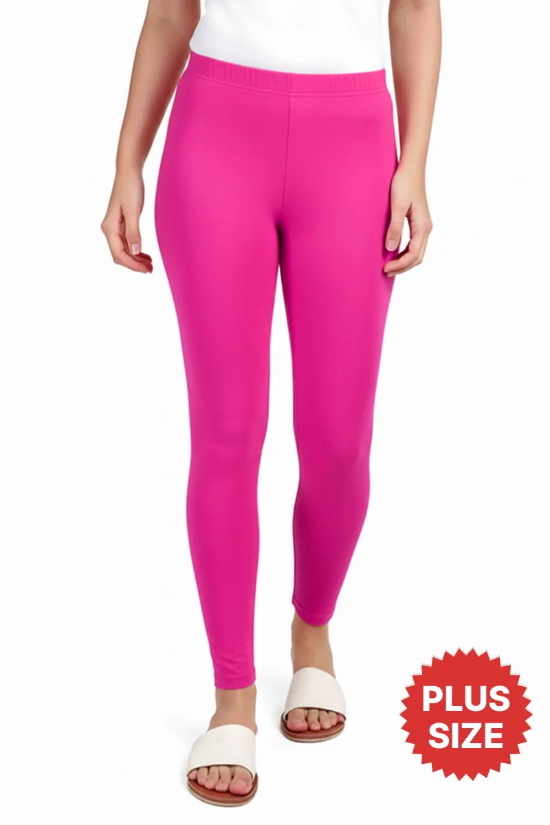 Cotton Stretchable Ankle Length Leggings for Women CLW00521RANPIN3XL